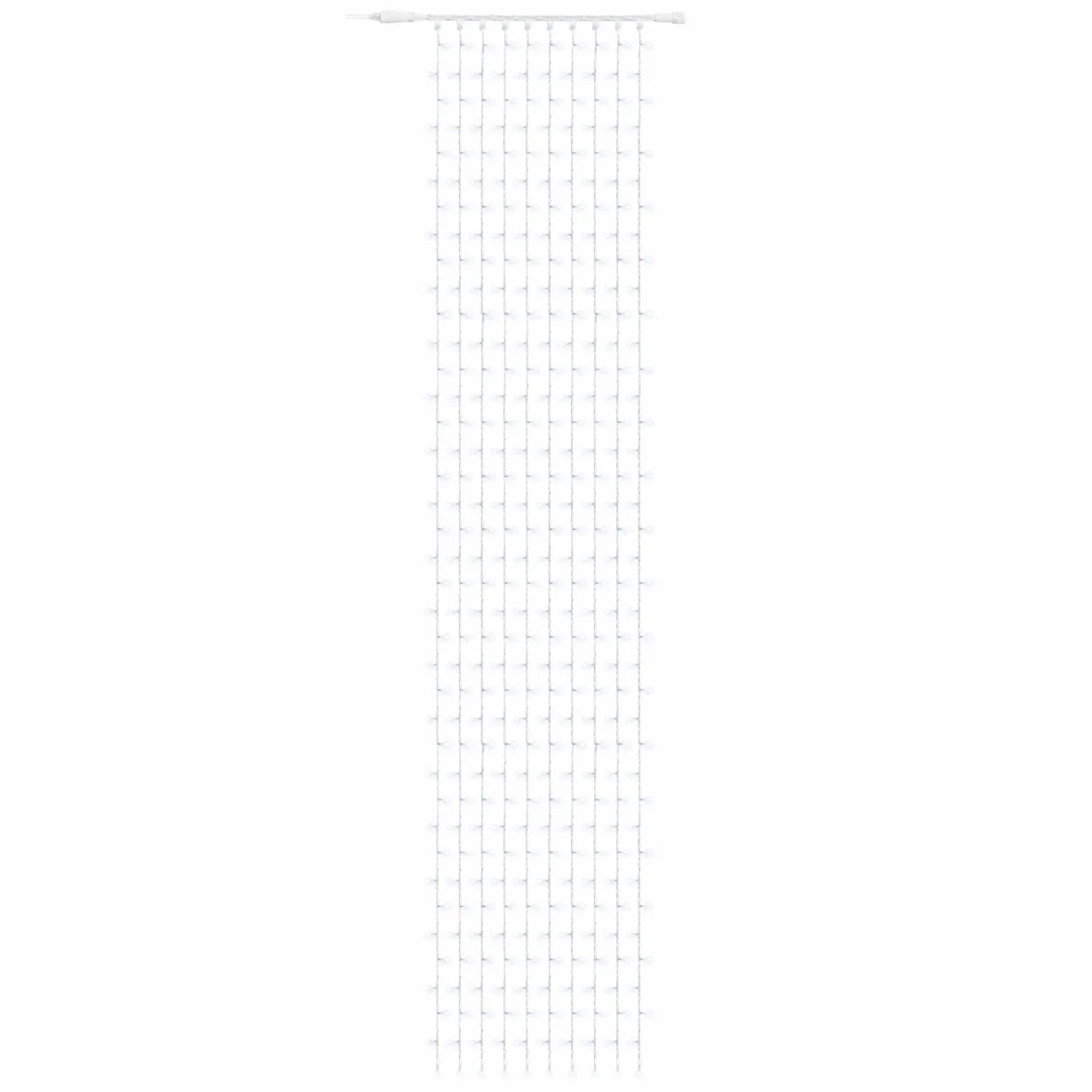 Easy Fix LED světelný závěs venkovní, 100 × 500 cm, ledově bílá, 500 diod, bílý kabel, IP67, prodlužovací