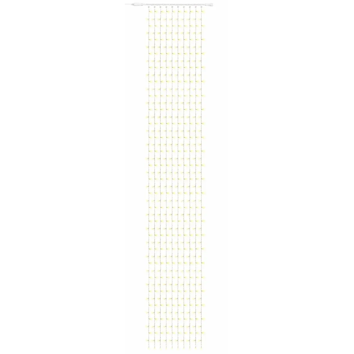 Easy Fix LED světelný závěs venkovní, 100 × 700 cm, teple bílá, 600 diod, bílý kabel, IP67, prodlužovací