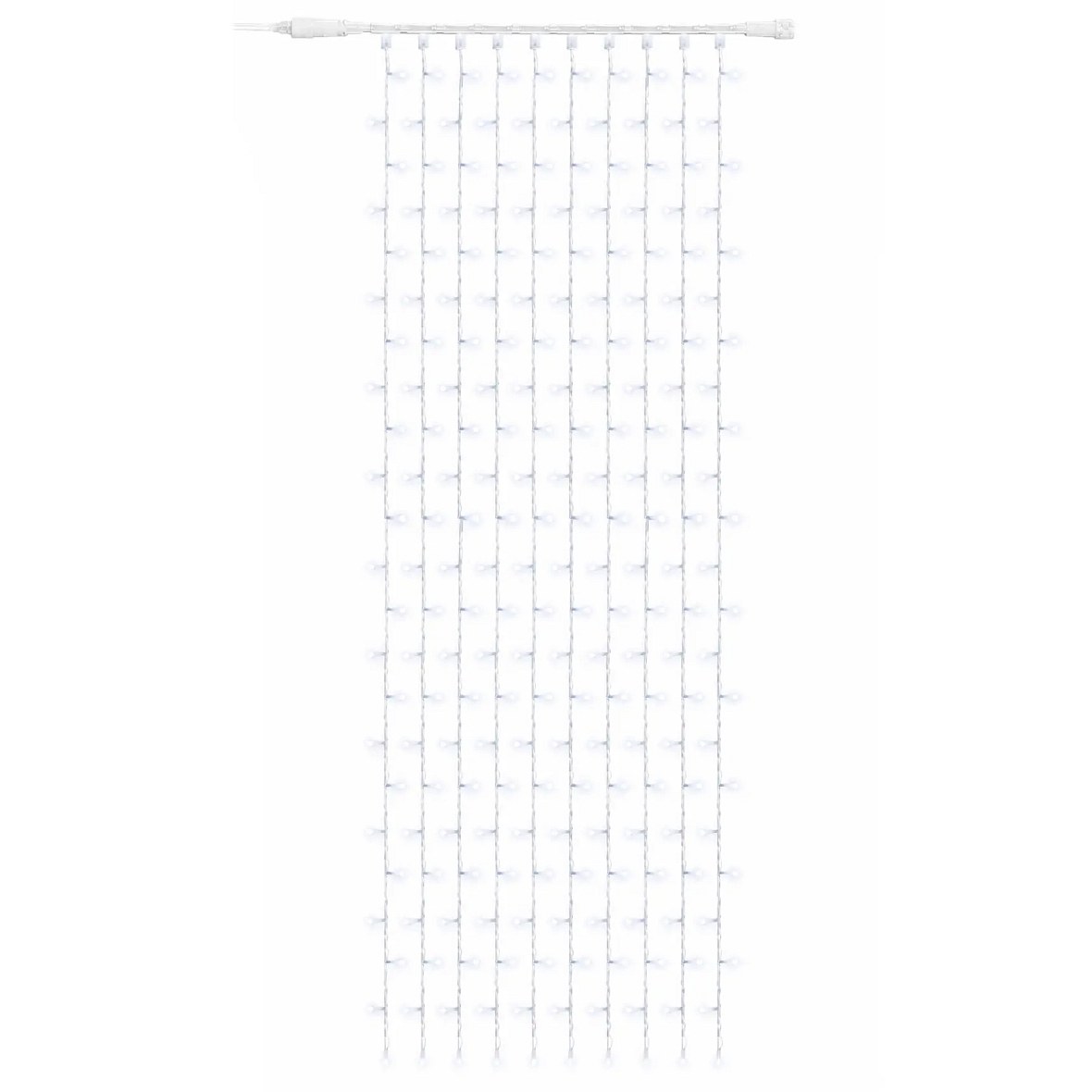 Easy Fix LED světelný závěs venkovní, 100 × 300 cm, ledově bílá, 300 diod, bílý kabel, IP67, prodlužovací