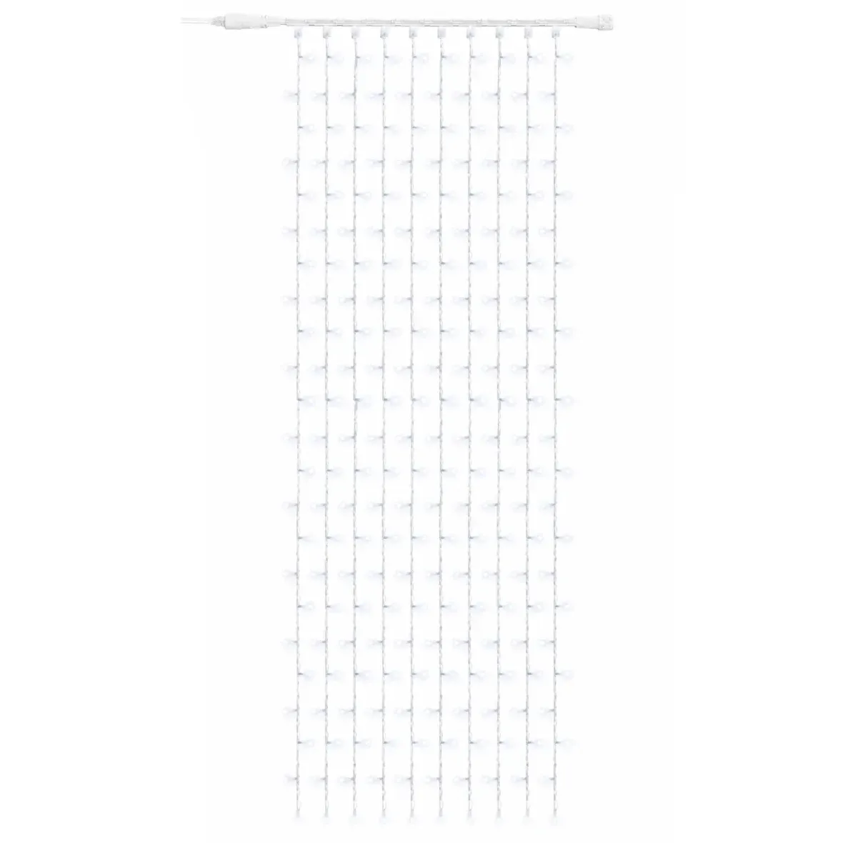 Easy Fix LED světelný závěs venkovní, 100 × 300 cm, ledově bílá, 300 diod, bílý kabel, IP67, prodlužovací