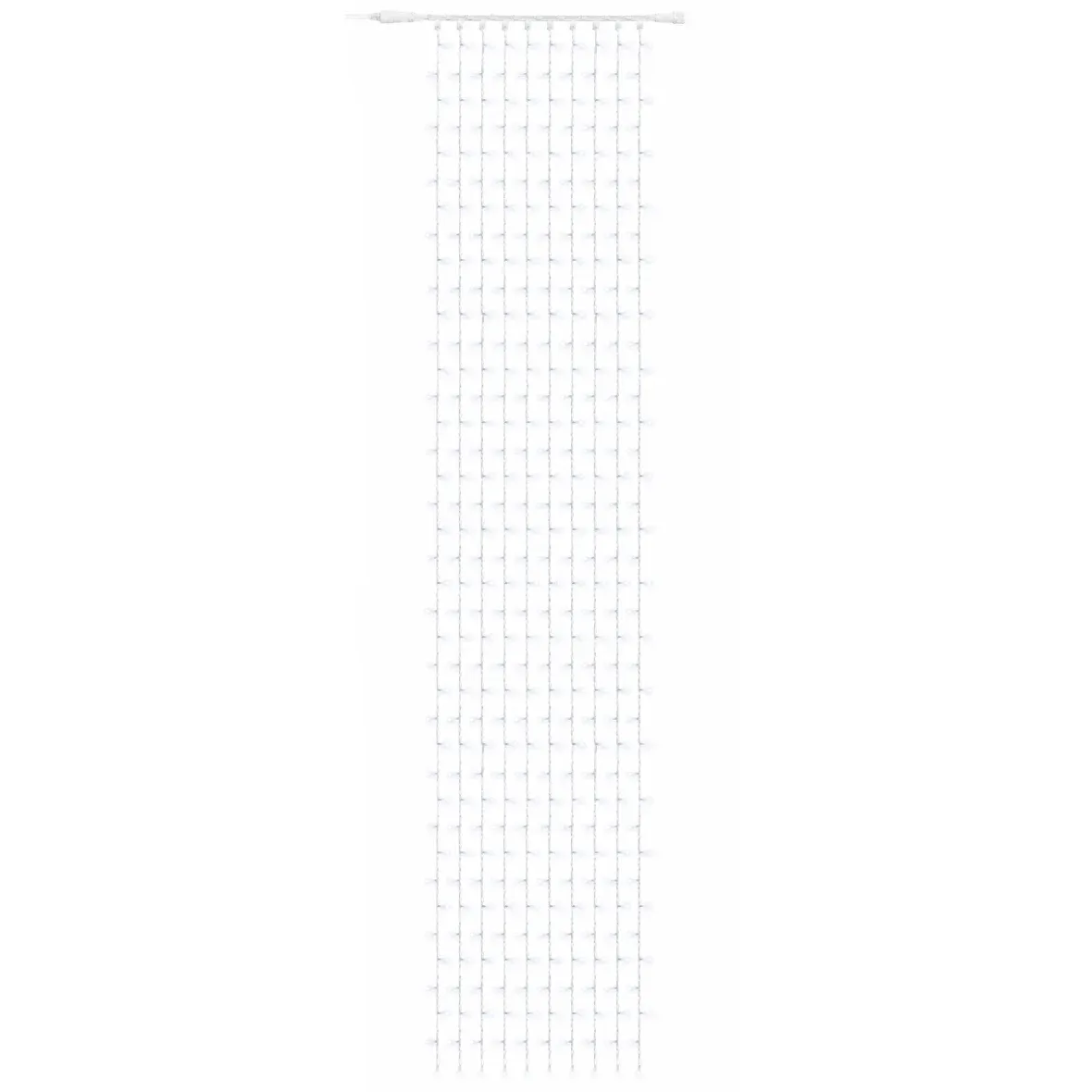 Easy Fix LED světelný závěs venkovní, 100 × 1200 cm, ledově bílá s FLASH, 1200 diod, bílý kabel, IP67, prodlužovací