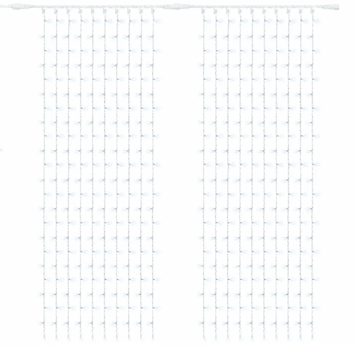 Easy Fix LED světelný závěs venkovní 200 × 300 cm, ledově bílá s FLASH, 600 diod, bílý kabel IP67, prodlužovací