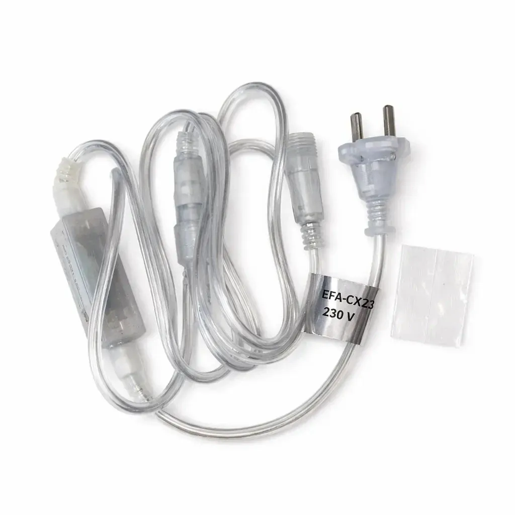 Easy Fix zdrojový kabel s oddělitelným AC/DC můstkem, transparentní kabel IP20 interiér, 230 V