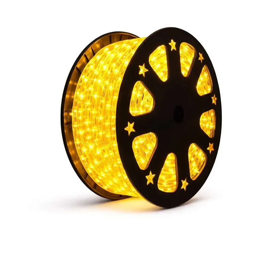 Easy Fix světelná LED hadice venkovní, 50 m, žlutá, 1500 diod, čirý kabel, IP44, cívka