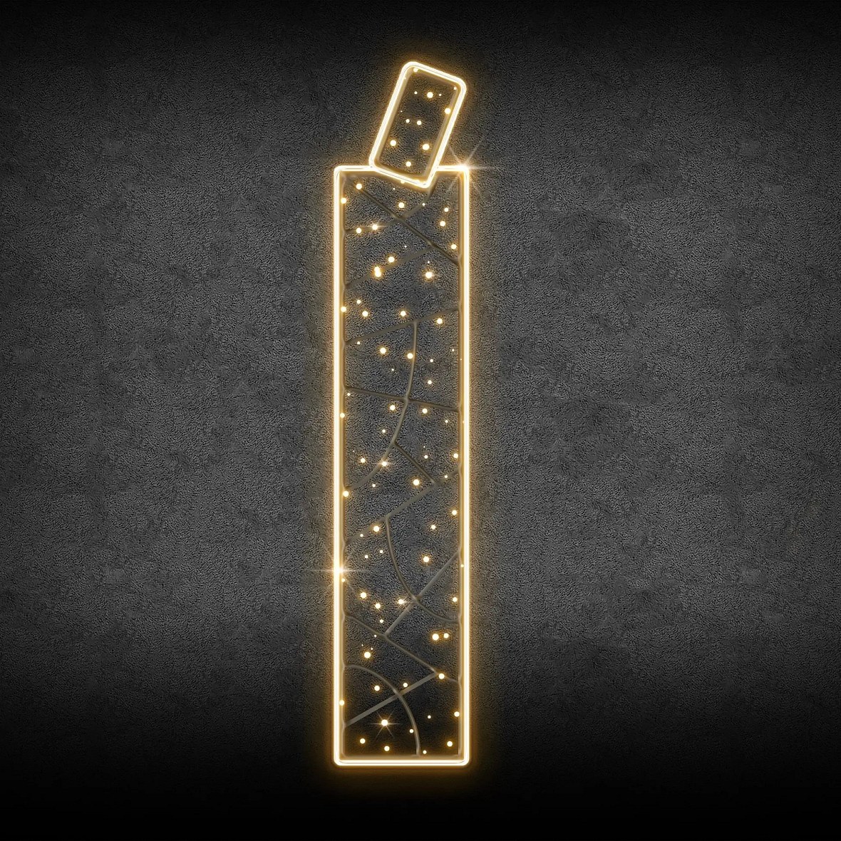 Eco Fix 2D LED světelné písmeno Í, 37 × 160 × 3 cm, teple bílá, závěsná, 3D tisk