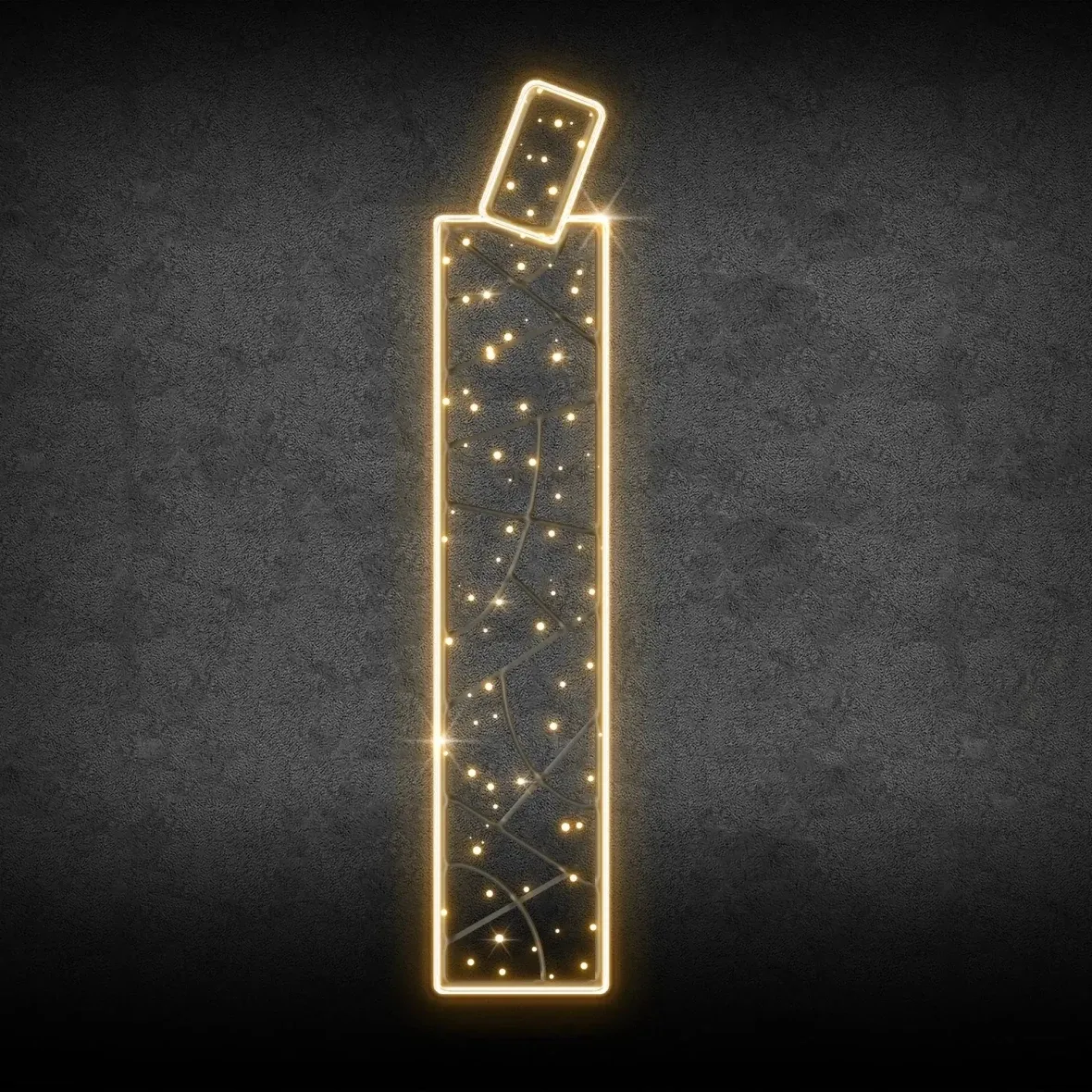 Eco Fix 2D LED světelné písmeno Í, 37 × 160 × 3 cm, teple bílá, závěsná, 3D tisk