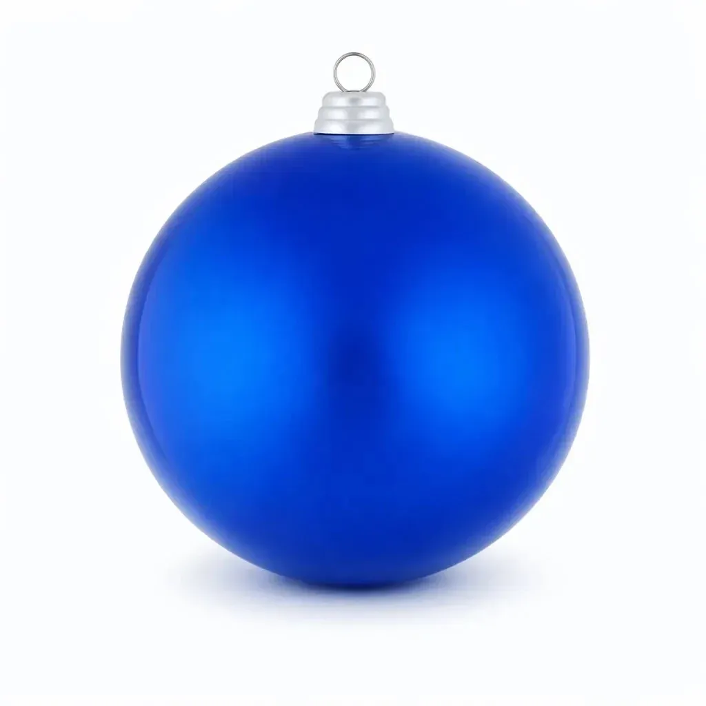 Výroba - Velká vánoční koule 20 cm, modrá lesklá, plastová, venkovní