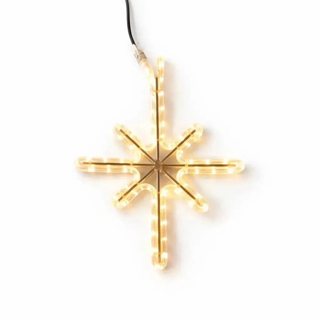 Easy Fix 2D LED svítící hvězda na stromek Polaris I., 14 × 25 cm, teple bílá, závěsná, IP67, hliník