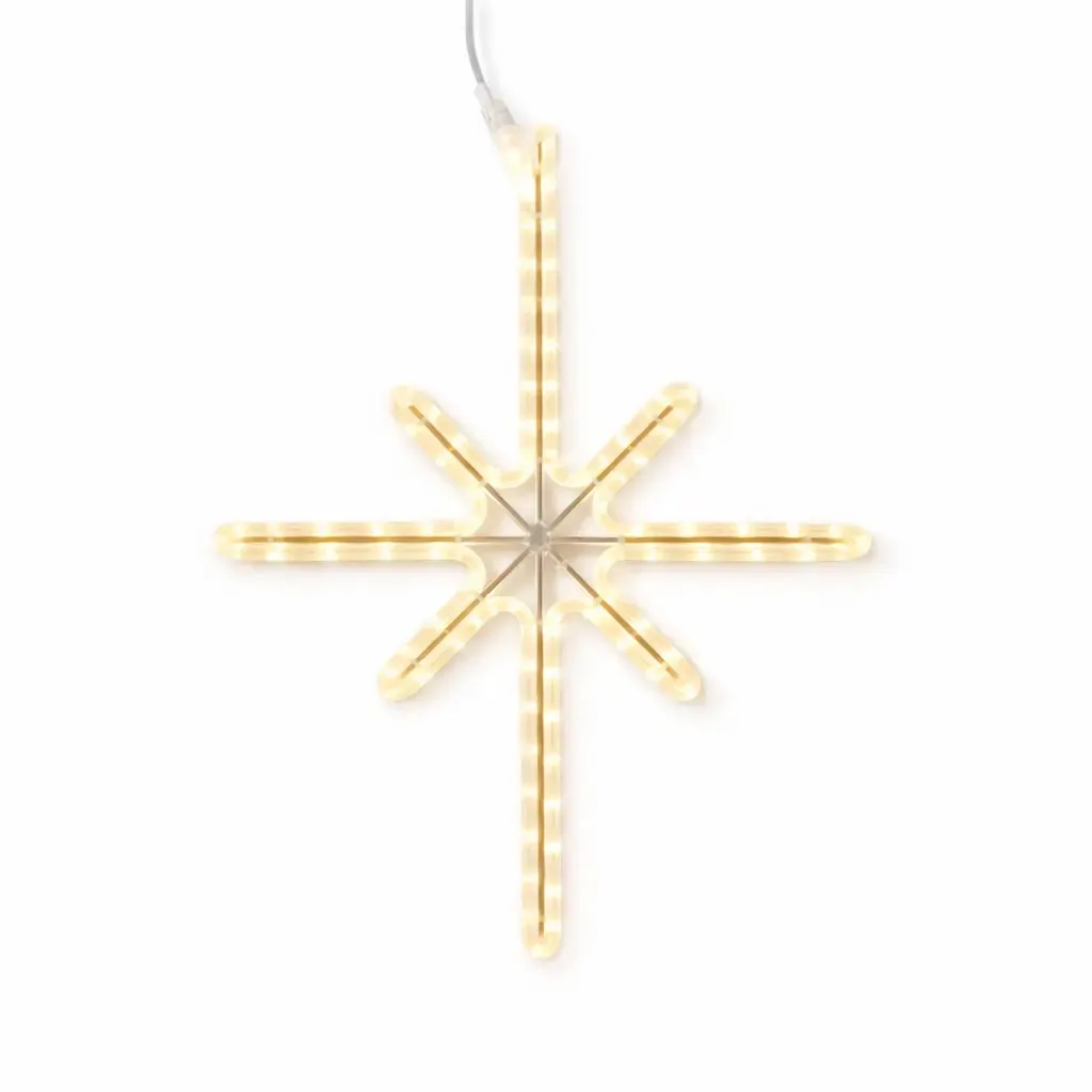 Easy Fix 2D LED světelná hvězda Polaris I., 47 × 55 cm, teple bílá, závěsná, hliník