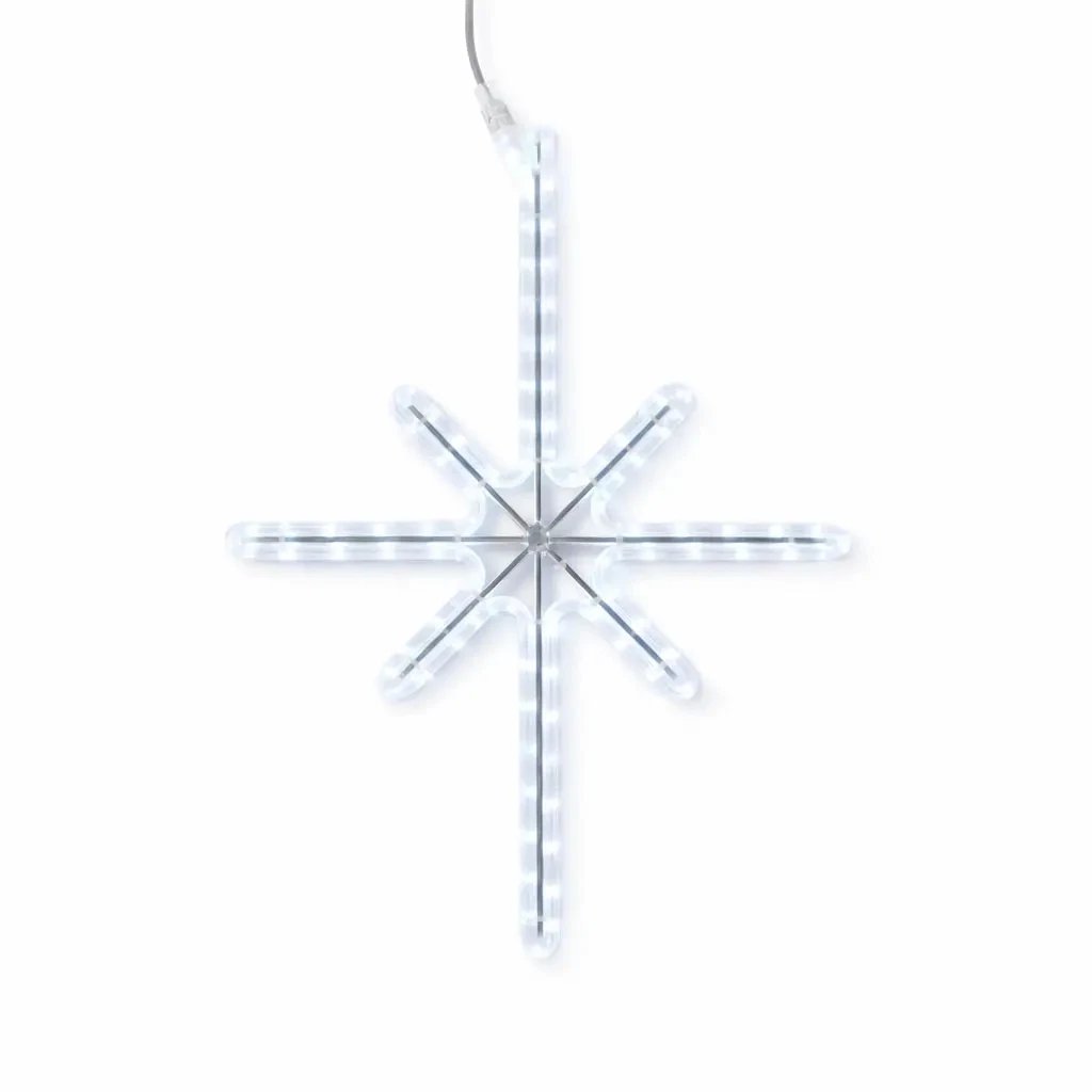 Easy Fix 2D LED světelná hvězda Polaris I., 49 × 55 cm, ledově bílá, závěsná, hliník