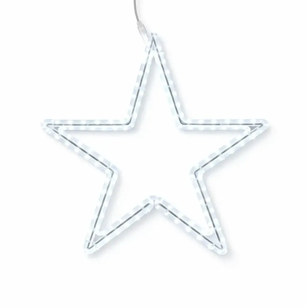 Easy Fix 2D LED světelná hvězda VI., Ø 60 cm, ledově bílá, závěsná, hliník