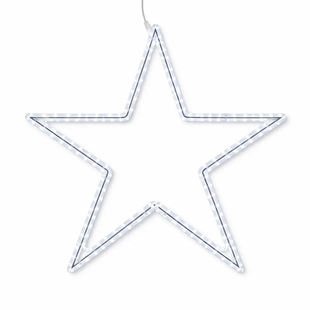 Easy Fix 2D LED světelná hvězda VI., Ø 150 cm, ledově bílá, závěsná, hliník