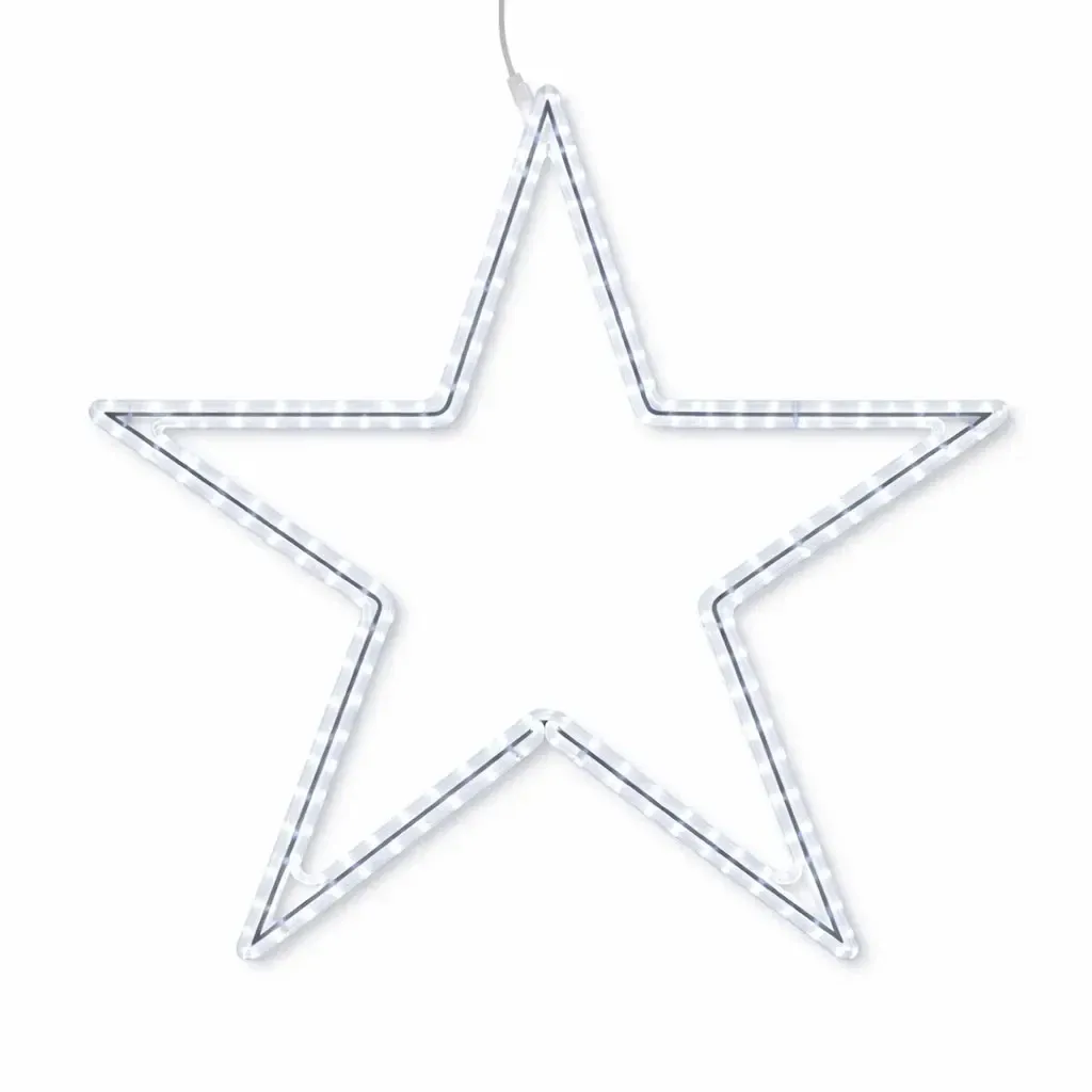 Easy Fix 2D LED světelná hvězda VI., Ø 150 cm, ledově bílá, závěsná, hliník