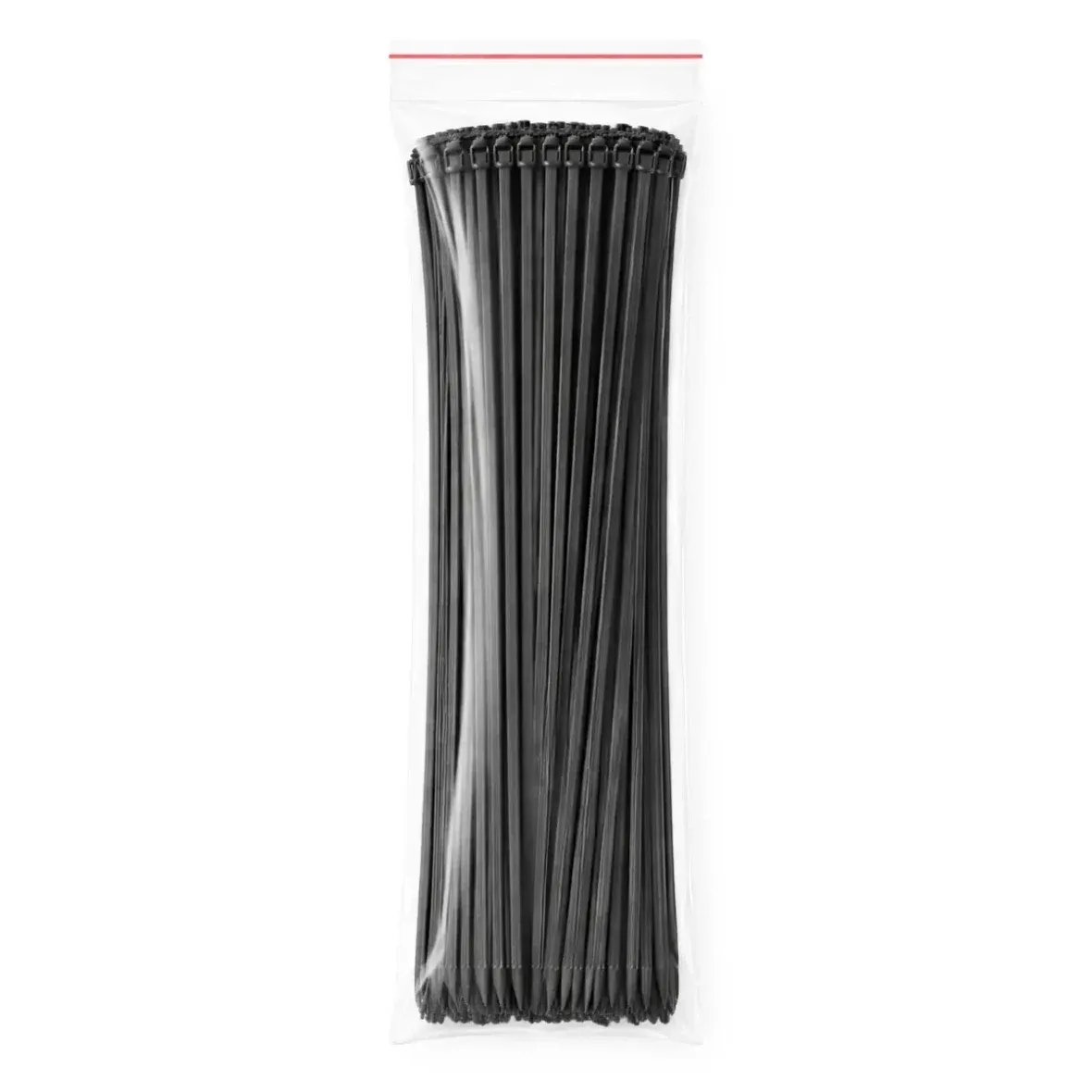 Plastové stahovací pásky dlouhé 4,8 mm × 37 cm černá univerzální venkovní, balení 100 ks