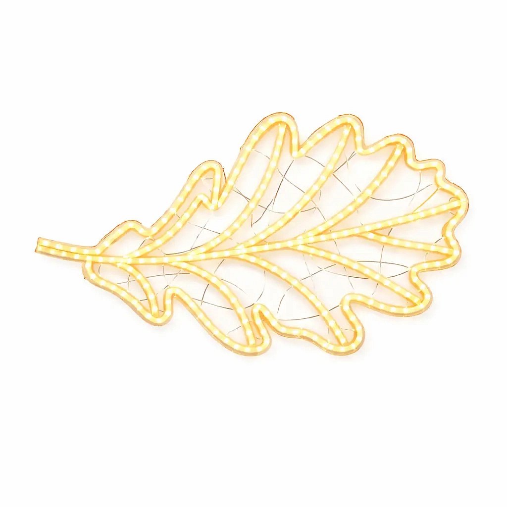 Eco Fix 2D LED světelný list, 94 × 156 × 3, 5 cm, teple bílá, závěsná, 3D tisk