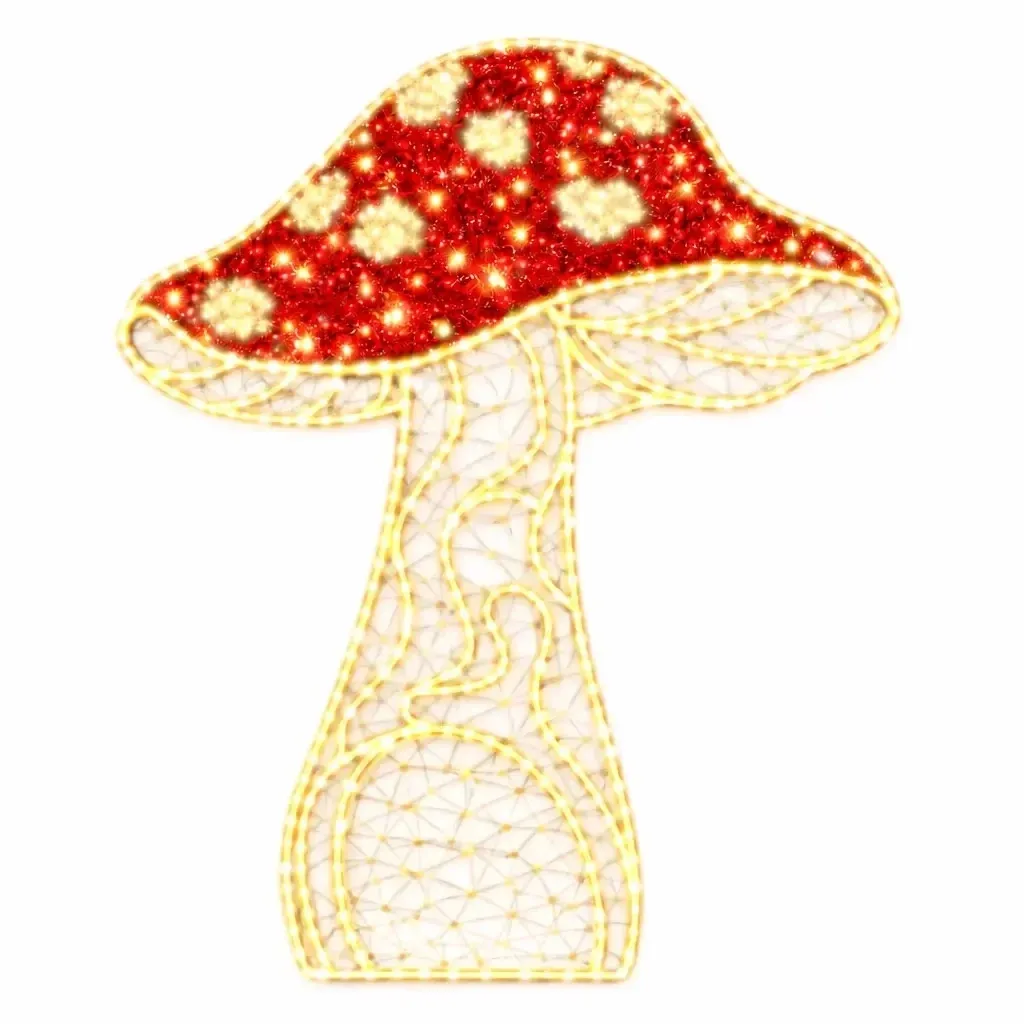 Eco Fix 2D LED světelná houba muchomůrka I., 148 × 200 × 3 cm, teple bílá, závěsná, 3D tisk