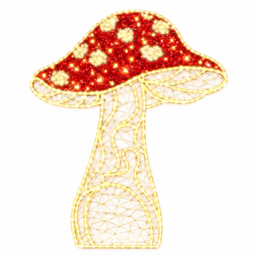 Eco Fix 2D LED světelná houba, muchomůrka I., 145 × 203 × 66 cm, teple bílá, stojící, 3D tisk