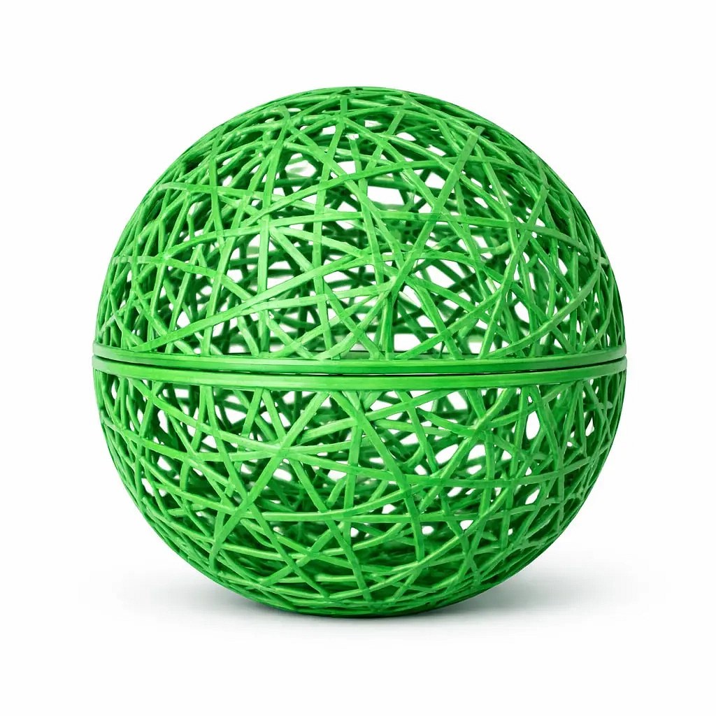 3D koule Fiberglass, pr. 25 cm, zelená, nesvětelná