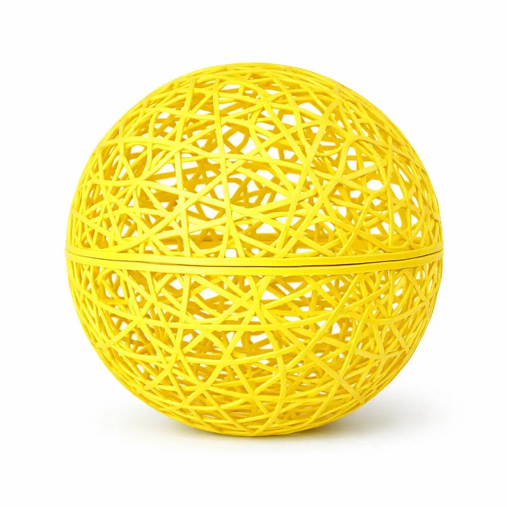 3D koule Fiberglass, pr. 25 cm, žlutá, nesvětelná