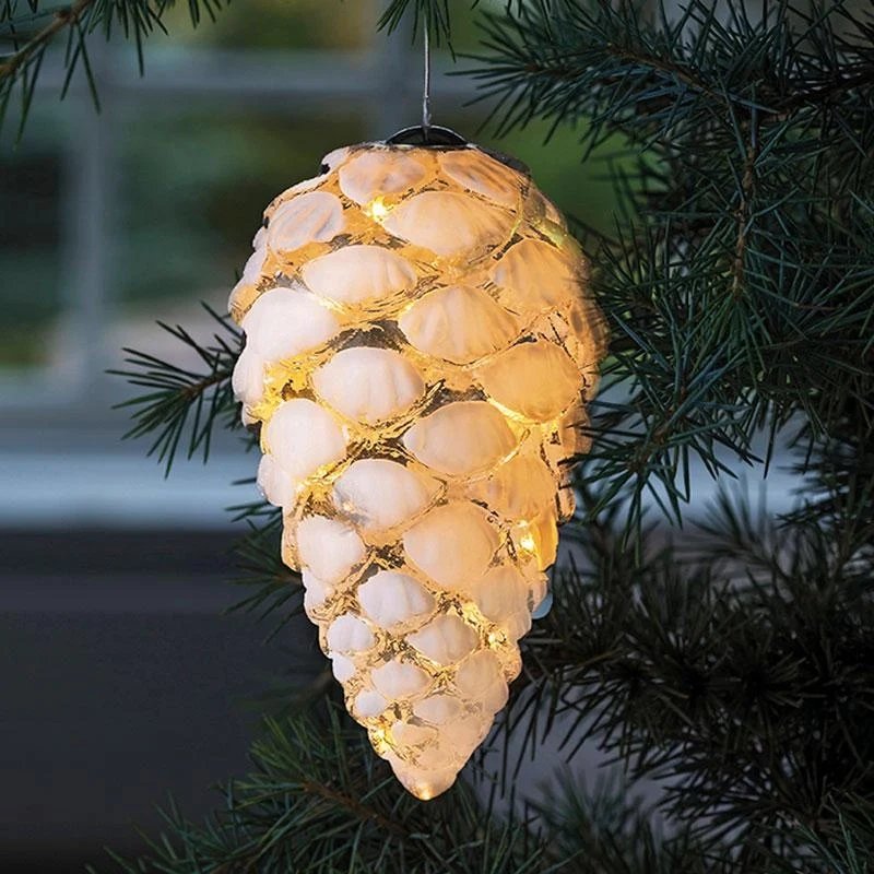 _Staženo Led skleněná dekorace, šiška, 15cm