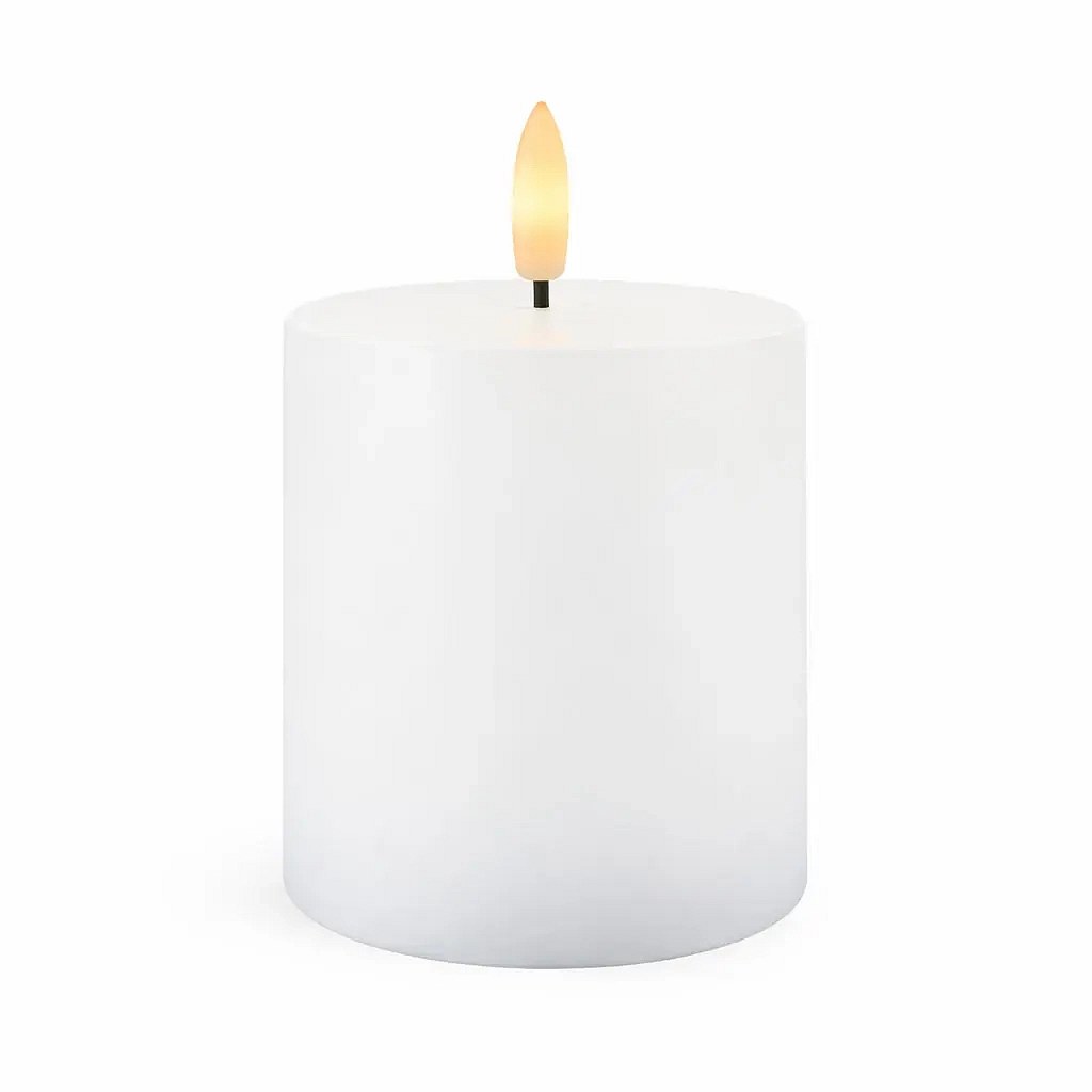LED dobíjecí svíčka Sille, bílá, Ø 7,5 × 10 cm, vosková