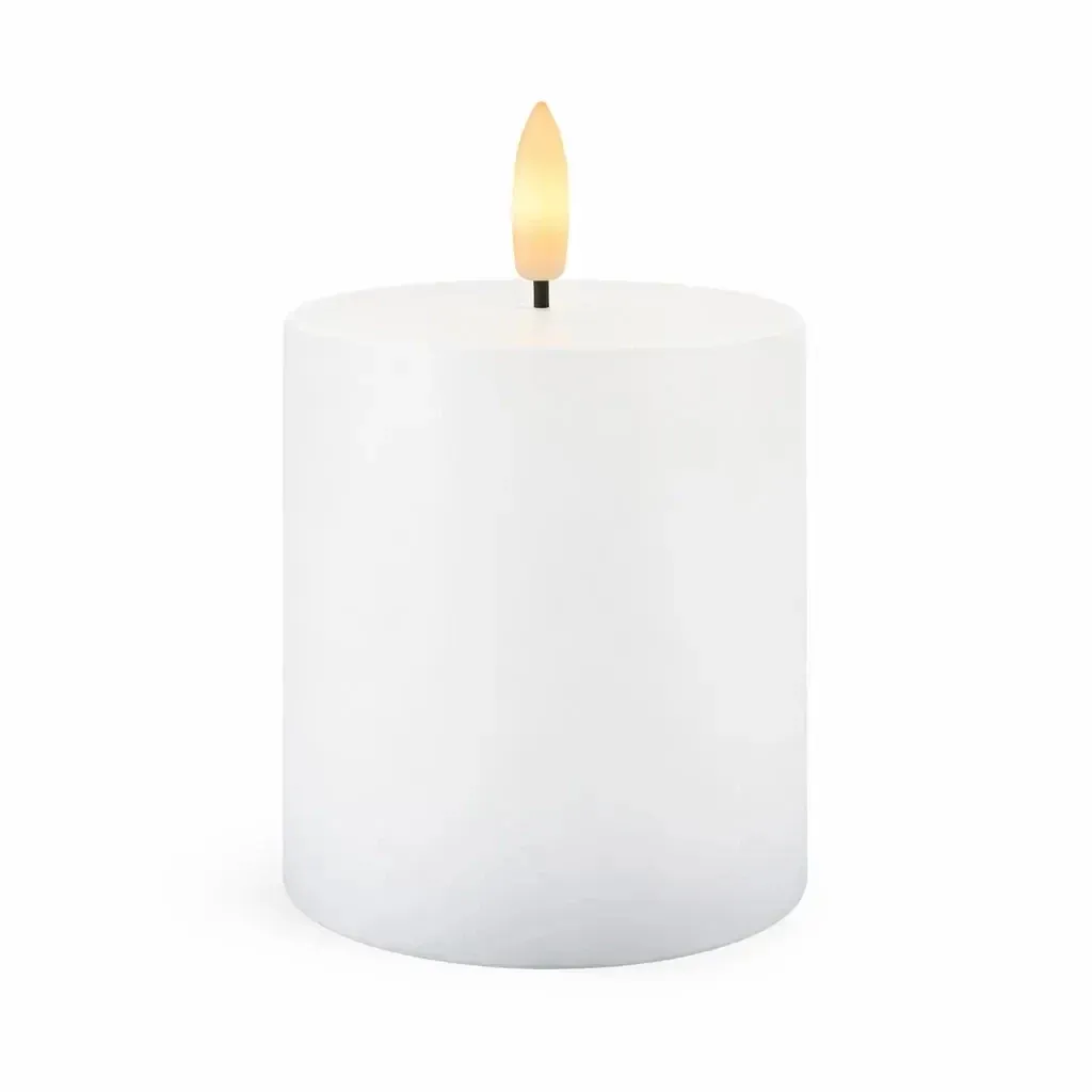 LED dobíjecí svíčka Sille, bílá, Ø 7,5 × 10 cm, vosková