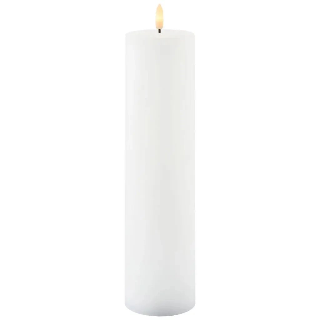 Dobíjecí LED svíčka z pravého vosku Sille, Ø 7,5 × 30 cm, bílá