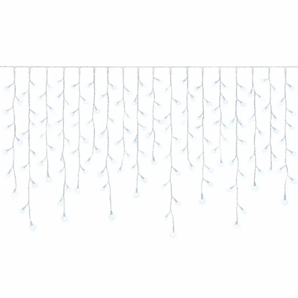 Easy Fix venkovní LED rampouchy, světelné, 300 × 90 cm, ledově bílá, 174 diod, bílý kabel, IP67, prodlužovací