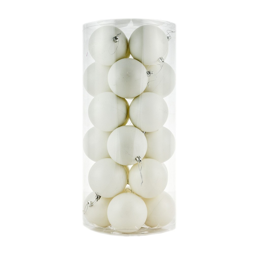 Výroba Plastové koule, prům. 8 cm, bílé, 24x matná