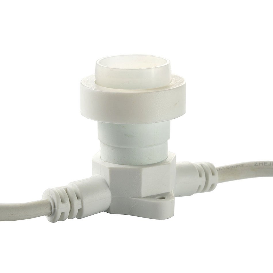 Objímka pro žárovky s paticí E27, 0,3 m, 1 objímka,IP67, bílá barva