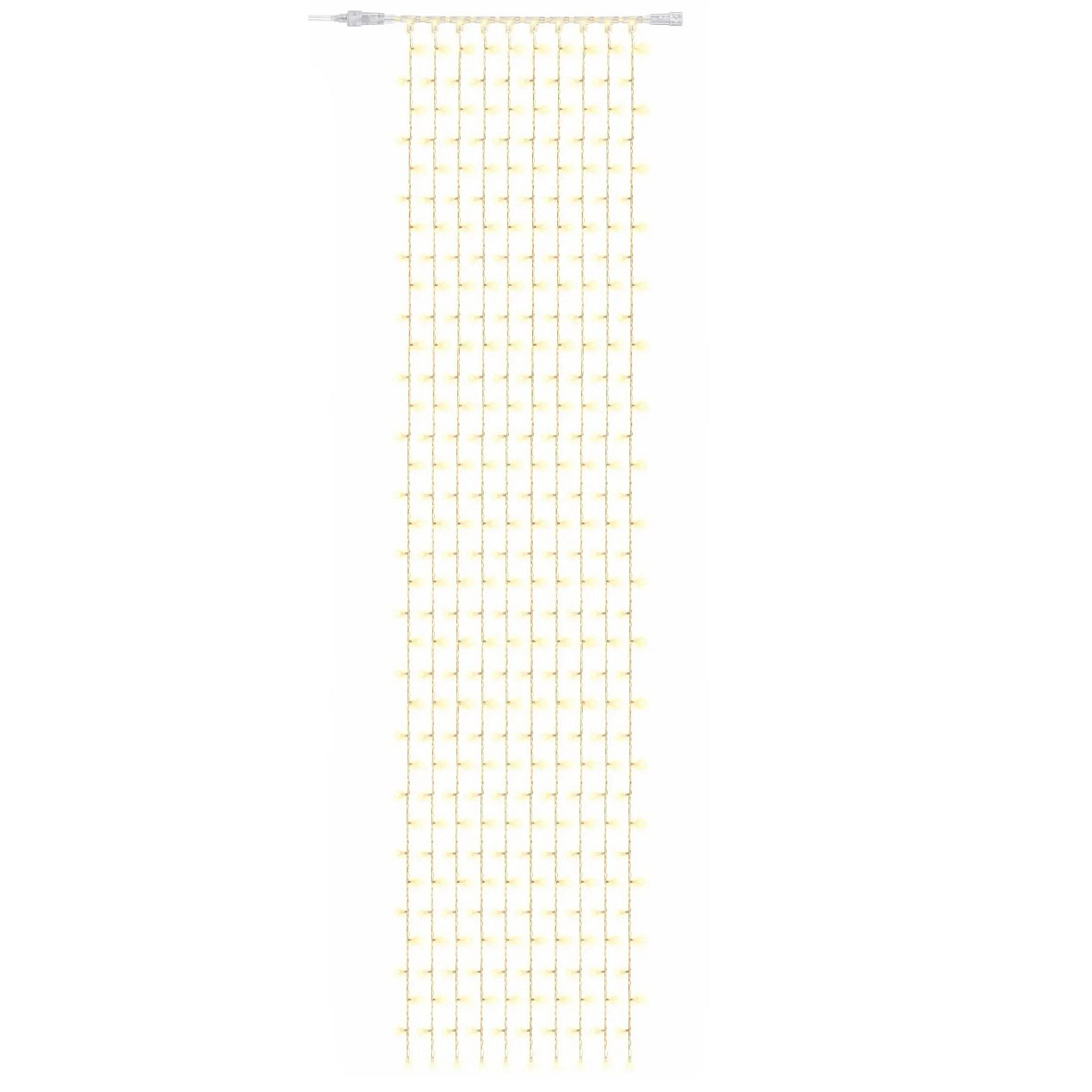 Easy Fix LED světelný závěs interiér, 100 × 500 cm, teple bílá s FLASH, 500 diod, čirý kabel, IP20, prodlužovací