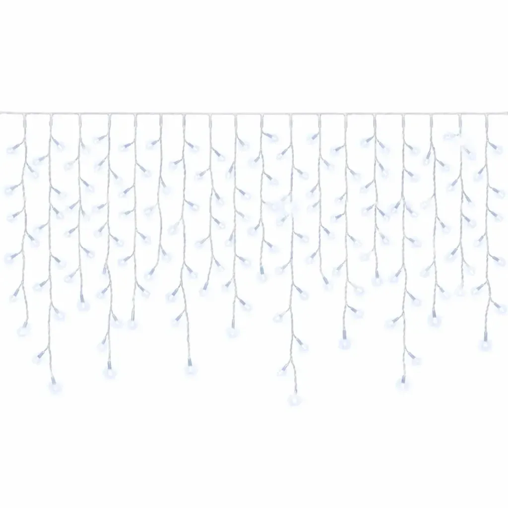 Easy Fix venkovní LED rampouchy, světelné, 300 × 90 cm, ledově bílá s FLASH, 174 diod, bílý kabel, IP44, prodlužovací