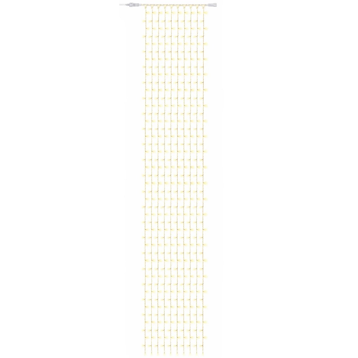 Easy Fix LED světelný závěs interiér, 100 × 700 cm, teple bílá,  600 diod, 10 pramenů, čirý kabel, IP20, prodlužovací
