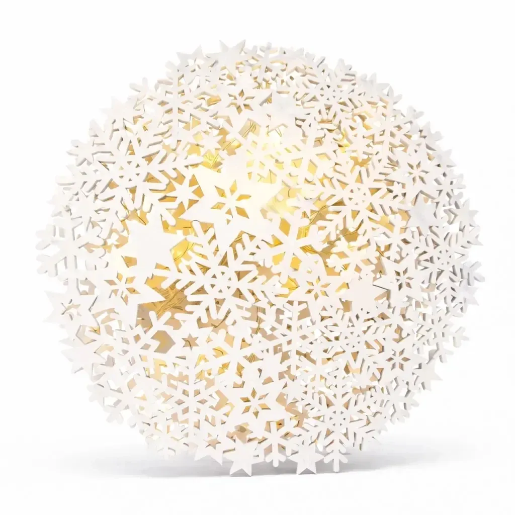 3D LED svítící vločka na baterie 26 × 29 × 3,2 cm teple bílá, IP20 interiér, AA