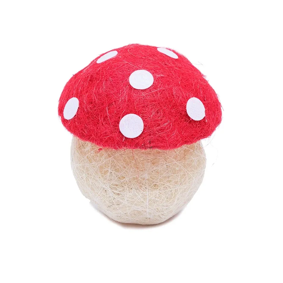 Podzimní dekorace houba muchomůrka, 20 cm, drátěná, výplet z příze