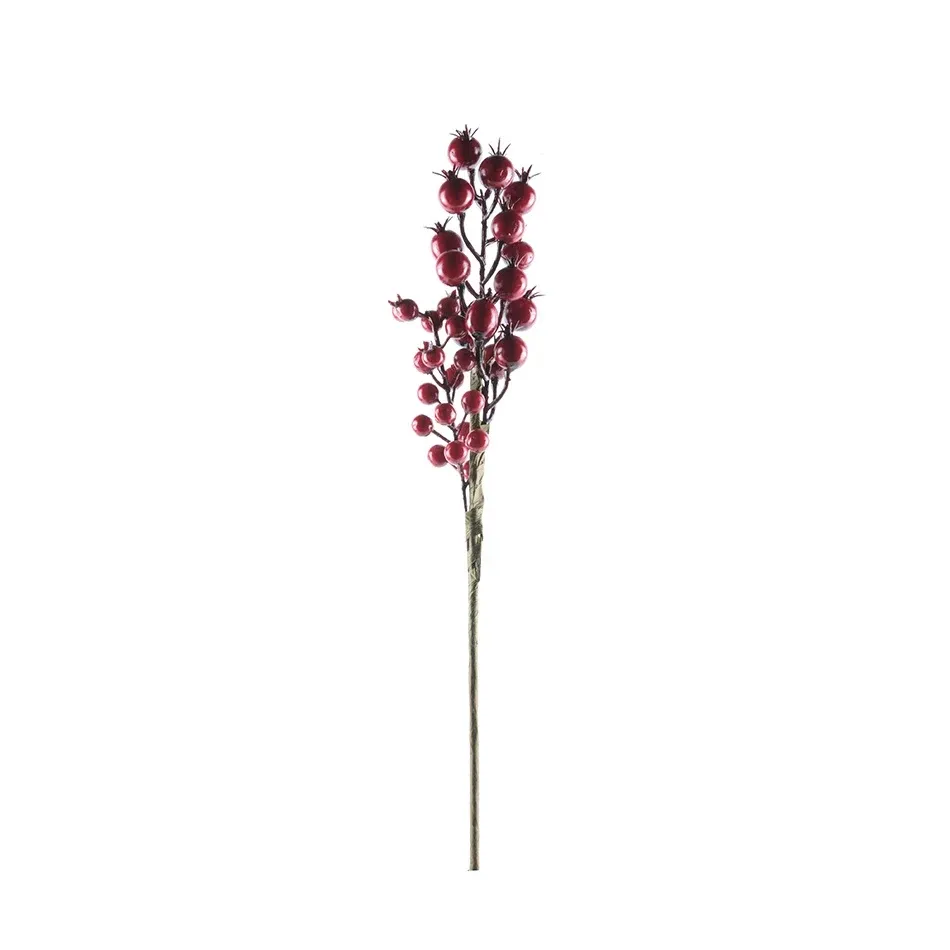 Výroba - Vánoční přízdoba červená větvička, 38 cm, plast