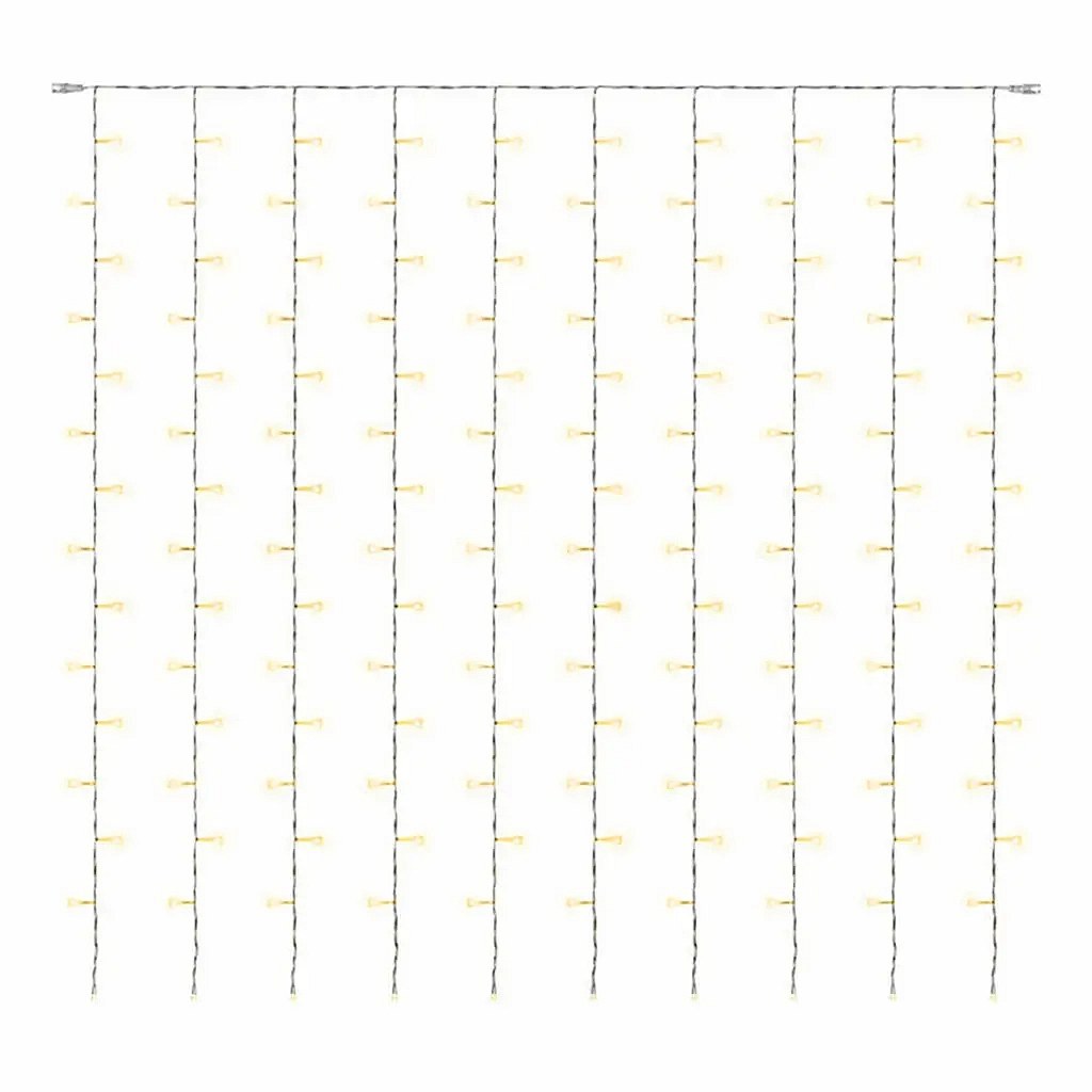 Hobby Line LED světelný závěs do okna, 200 × 200 cm, teple bílá, 200 diod, čirý kabel, IP20 do interiéru, prodlužovací