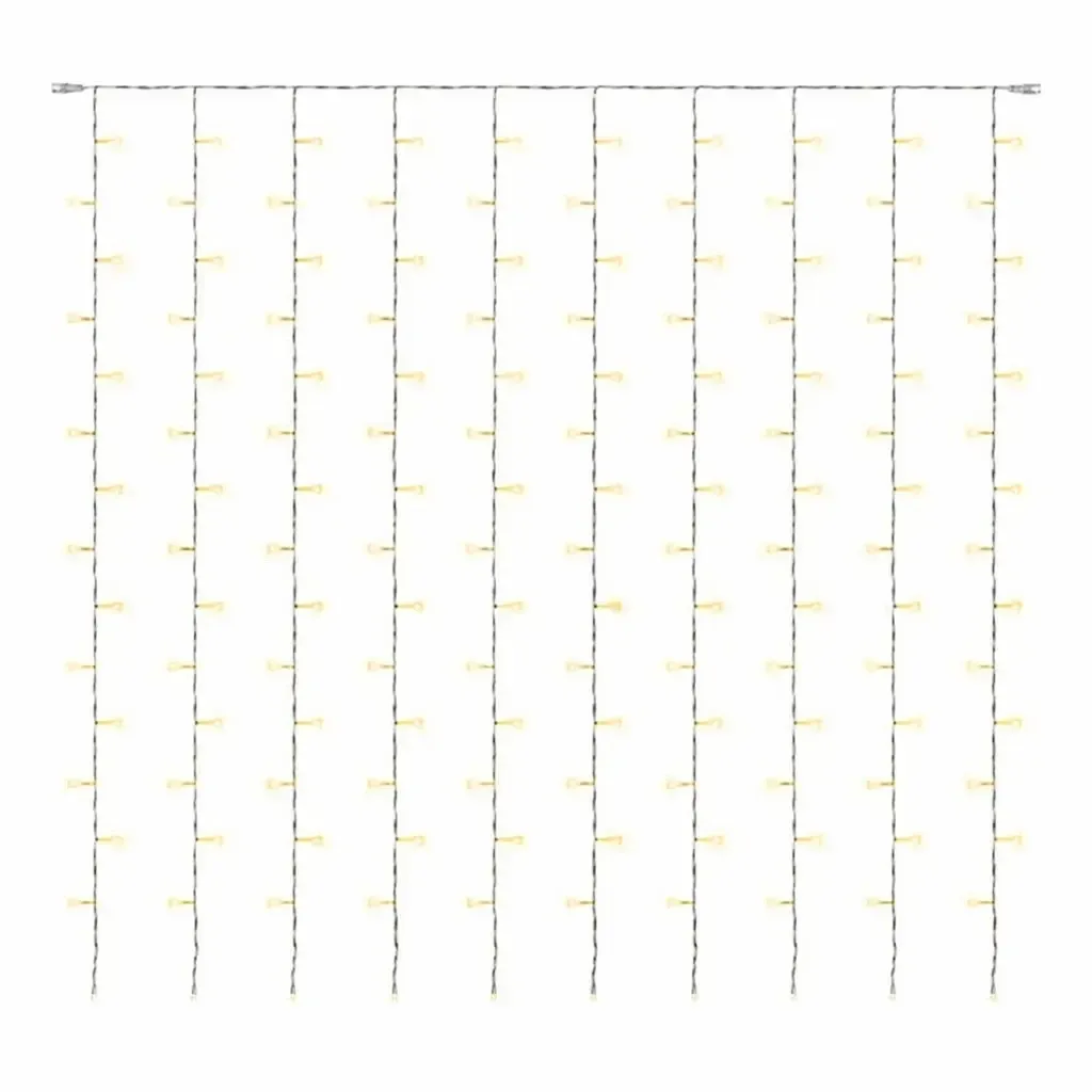 Hobby Line LED světelný závěs do okna, 200 × 200 cm, teple bílá, 200 diod, čirý kabel, IP20 do interiéru, prodlužovací