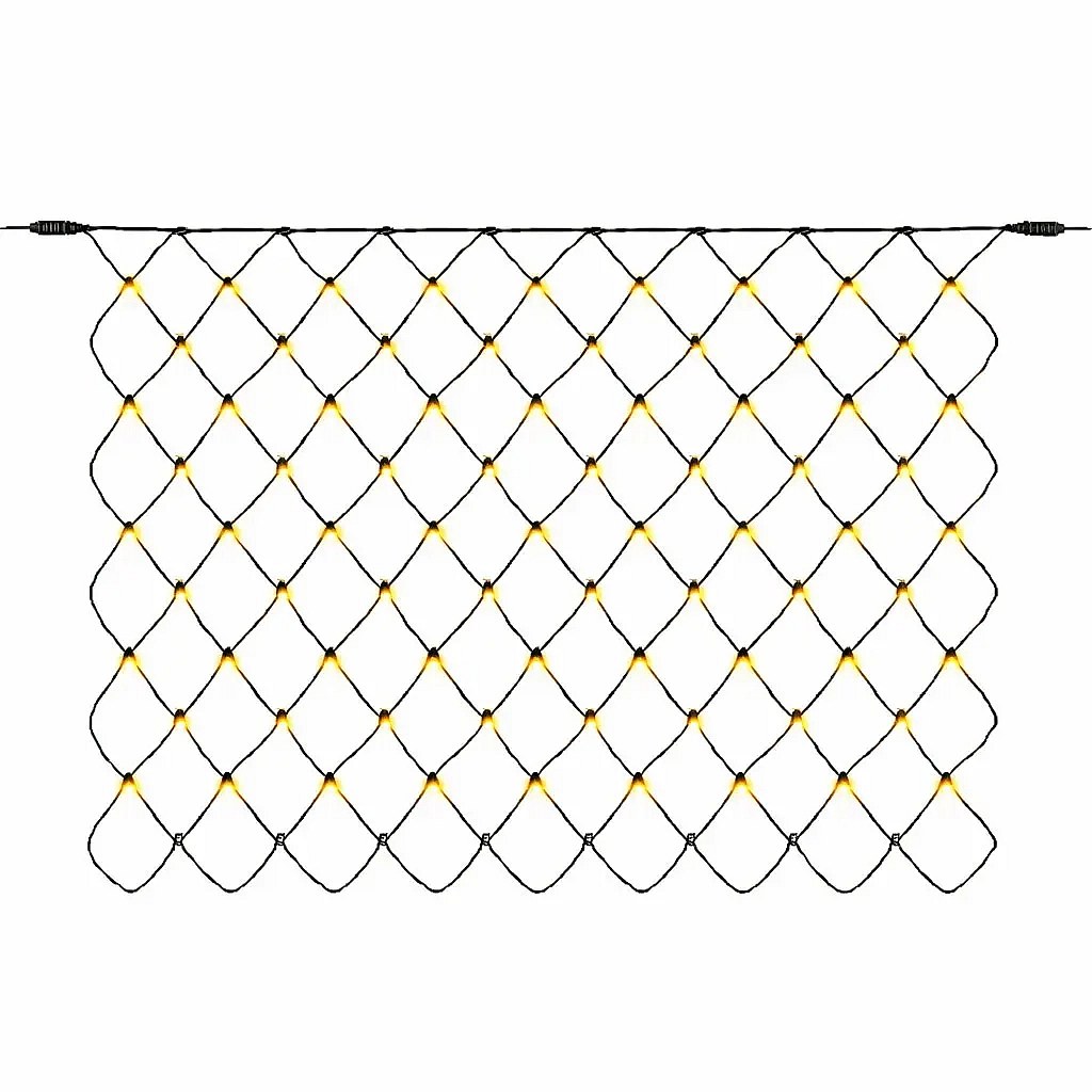 Hobby Line LED světelná síť, 200 × 150 cm, teple bílá, 90 diod, tmavě zelený kabel, IP44, prodlužovací