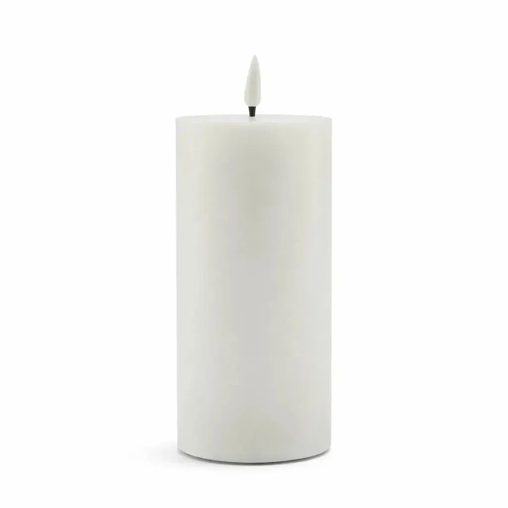 LED svíčka z pravého vosku na baterie, Ø 7,5 × 12,5 cm, bílá, 2× AA
