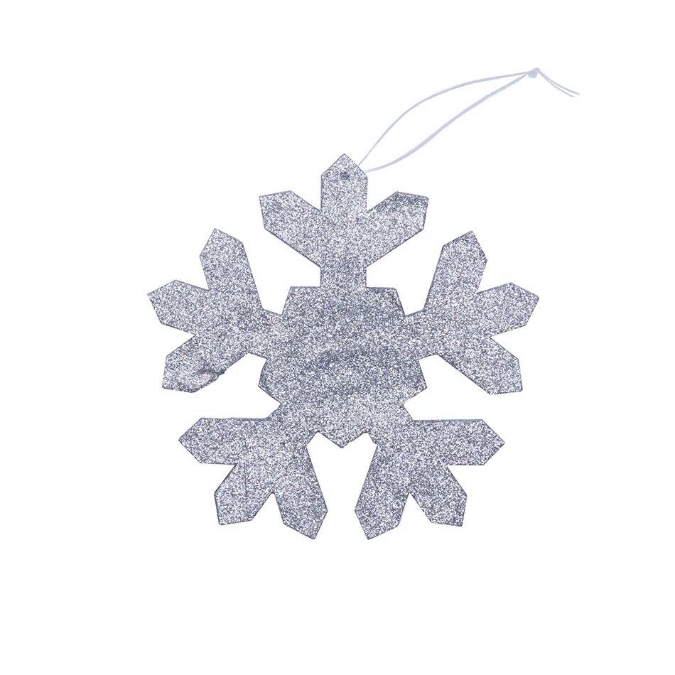 Vánoční ozdoba vločka I, pr. 15 cm, stříbrná, překližka, venkovní
