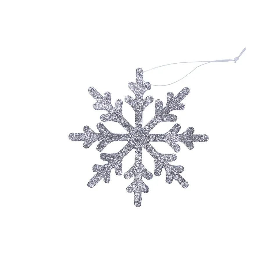 Vánoční ozdoba vločka IV, pr. 15 cm, stříbrná, překližka, venkovní
