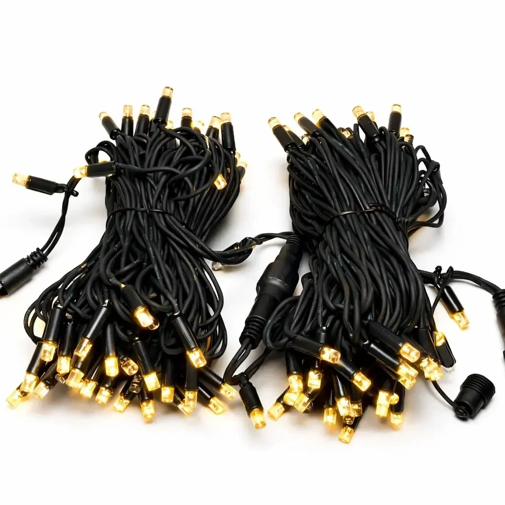 Easy Fix LED světelný řetěz, 20 m, venkovní, teple bílá s FLASH, 120 diod, černý kabel, IP67