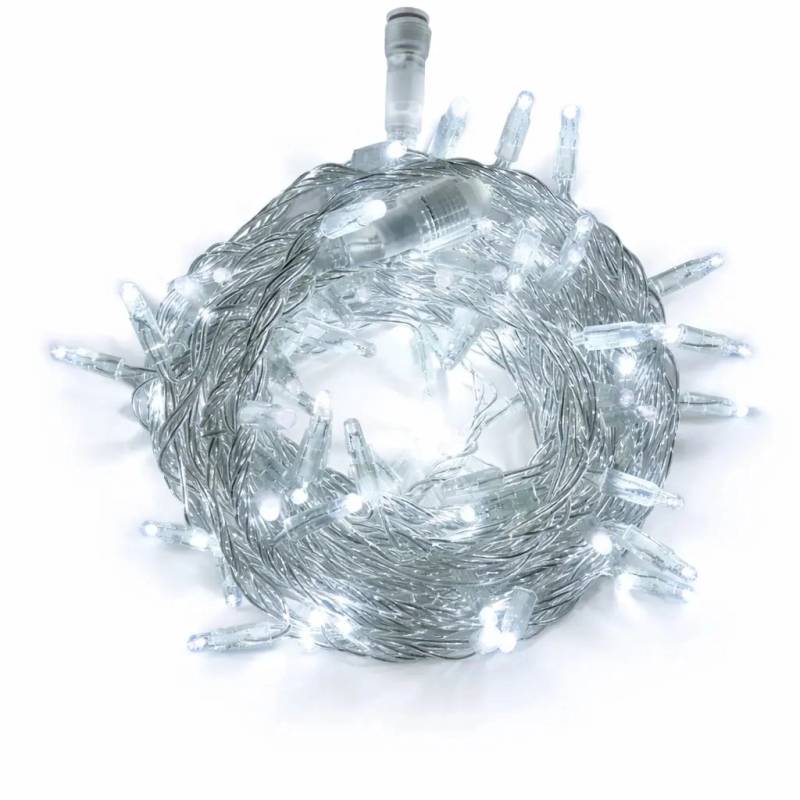 LED tekoucí světlo, 6 m, ledově bílá, 96 diod, čirý kabel IP44, 24V