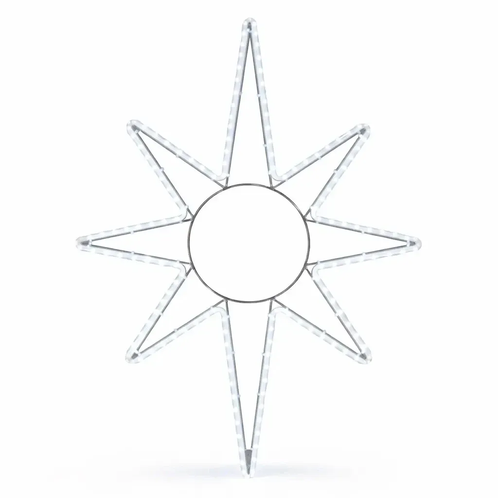 Easy Fix 2D LED světelná hvězda X., 82 × 125 cm, ledově bílá, závěsná, hliník