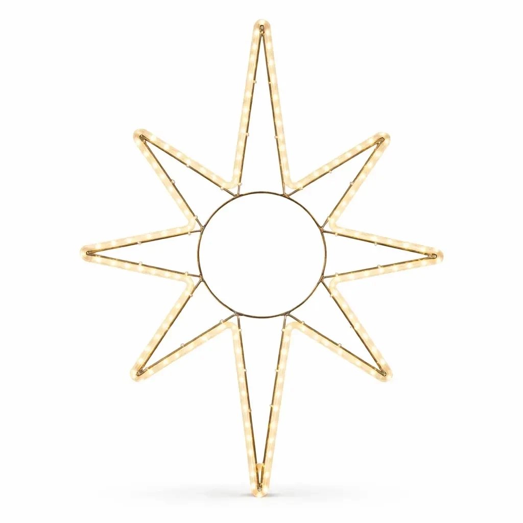 Easy Fix 2D LED světelná hvězda X., 82 × 125 cm, teple bílá, závěsná, hliník