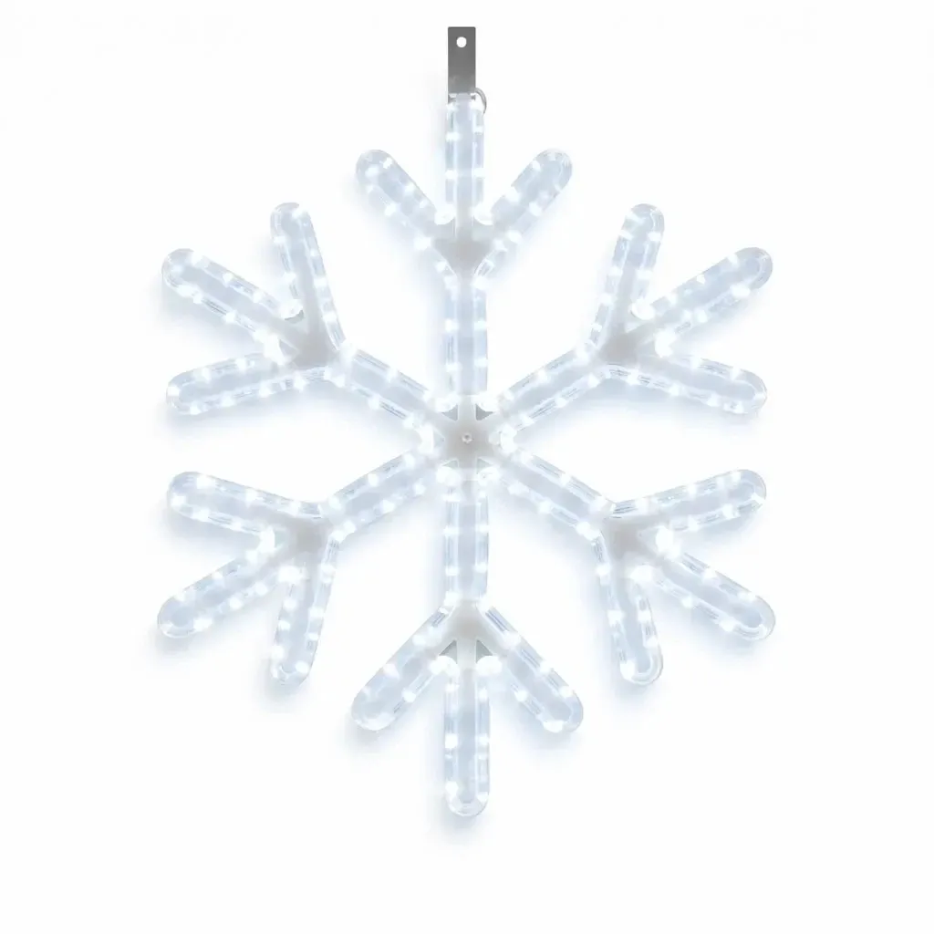 Easy Fix 2D LED světelná vločka V. Ø 67 cm, ledově bílá, závěsný, 3D tisk