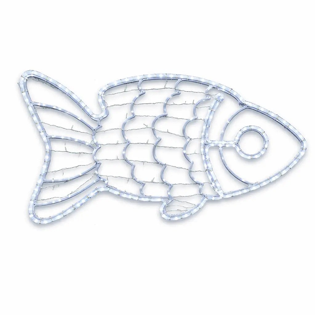 Easy Fix 2D LED světelný kapr, závěsný, 155 × 82 × 3 cm, teple bílá, 3D tisk