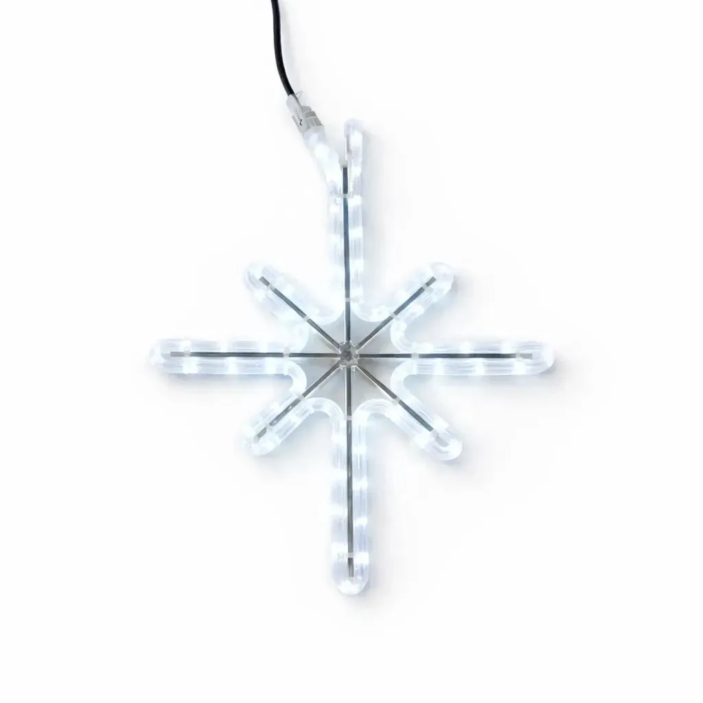 Easy Fix 2D LED světelný hvězda Polaris II., 45 × 55 cm, ledově bílá, závěsná, hliník