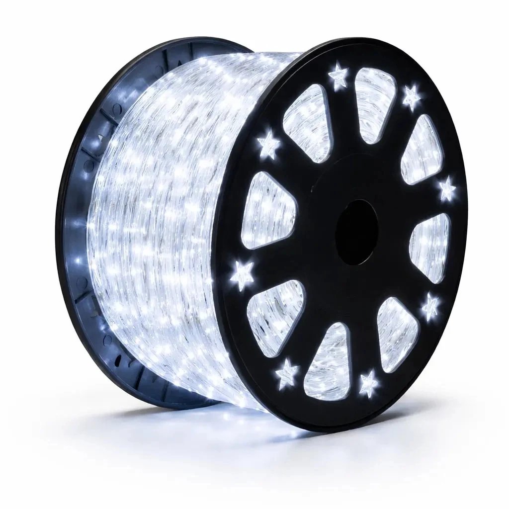 VÝROBA_Easy Fix světelná LED hadice venkovní, 100 m, ledově bílá s FLASH, 3000 diod, IP44, cívka - změnit cenu
